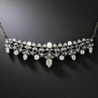 Victorian Diamond and Pearl Tiara Necklace - 1