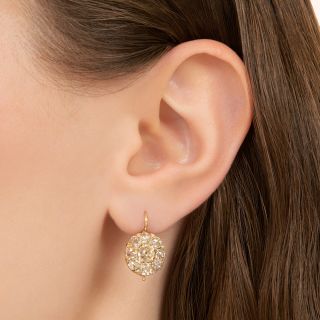 Victorian Diamond Cluster Drop Earrings