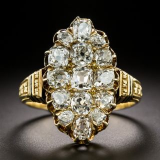 Victorian Diamond Cluster Ring, Size 7 1/4 - 3