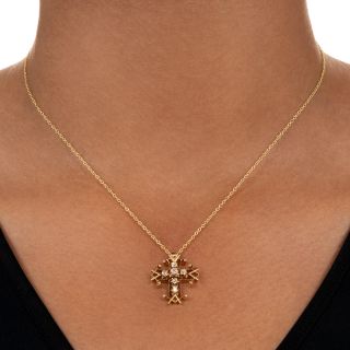 Victorian Diamond Cross Pendant