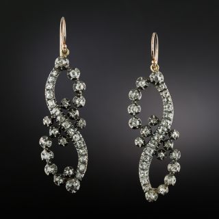 Victorian Diamond Dangle Earrings - 1