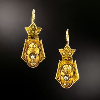 Victorian Diamond Dangle Earrings - 2