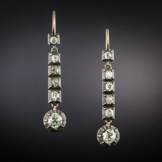 Victorian Diamond Drop Earrings - 1