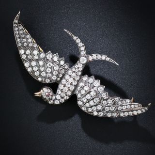  Victorian Diamond Encrusted Bird Brooch - 6