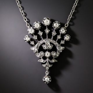 Victorian Diamond Fan Necklace - 2