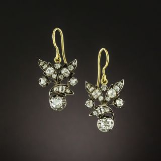 Victorian Diamond Floral Earrings - 2