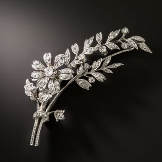 Victorian Diamond Floral Spray Brooch - 2
