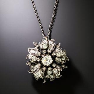 Victorian Diamond Flower Necklace - 2