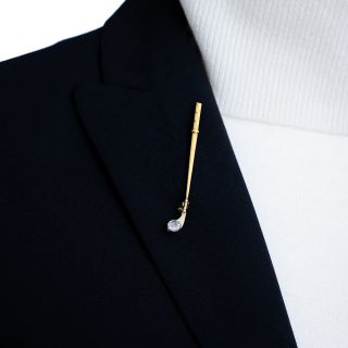 Victorian Diamond Golf Club Pin 