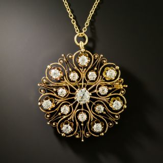 Victorian Diamond Starburst Brooch/Pendant - 4