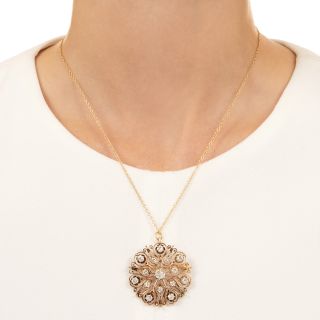 Victorian Diamond Starburst Brooch/Pendant