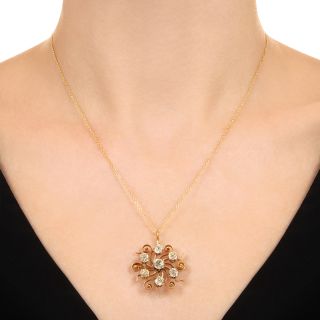 Victorian Diamond Starburst Pendant/Brooch
