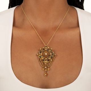 Victorian Diamond Swag Pendant/Brooch