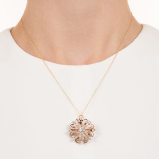 Victorian Diamond Swirl Pendant/Brooch