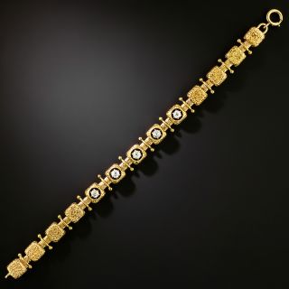 Victorian Diamond Textured Cubes Bracelet - 2