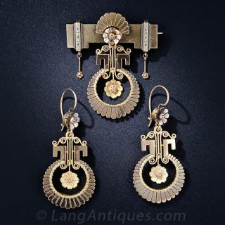 Victorian Earrings and Brooch - 1