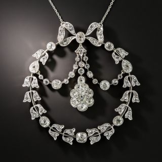 Victorian/Edwardian Diamond Garland Wreath Circle Necklace - 3