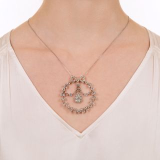 Victorian/Edwardian Diamond Garland Wreath Circle Necklace