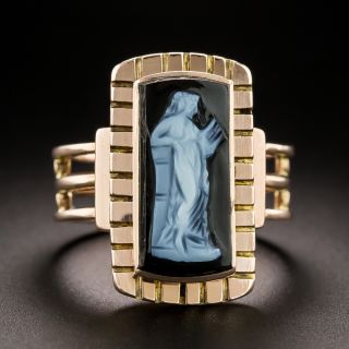 Victorian Erato Hardstone Cameo Ring - 3