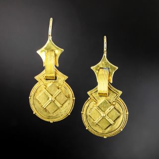 Victorian Etruscan Revival Earrings - 1