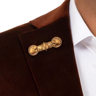 Victorian Etruscan Revival Panthers Pin