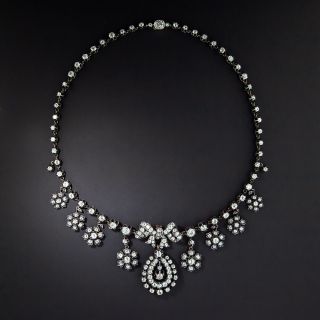 Victorian Floral Diamond Necklace - 1