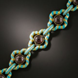 Victorian Garnet and Turquoise Enamel Bracelet - 1
