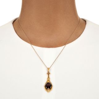 Victorian Garnet Lavaliere by R.W. Edwards of Oakland