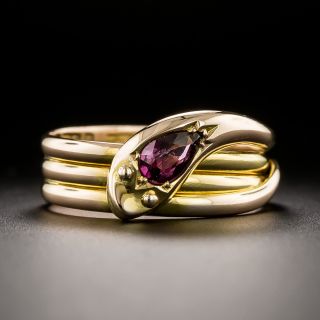 Victorian Garnet Snake Ring - United Kingdom, Circa 1902 - 3