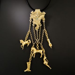 Victorian Gilded Silver Chatelaine with Western Charms - 2