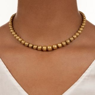 Victorian Gold Bead Necklace