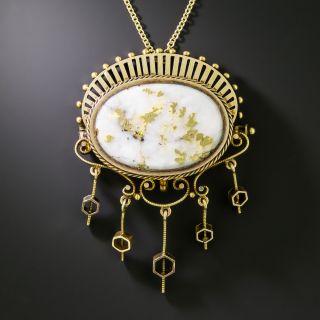 Victorian Gold-in-Quartz Brooch/Pendant - 3