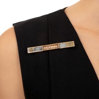 Victorian Gold-in-Quartz 'California' Brooch