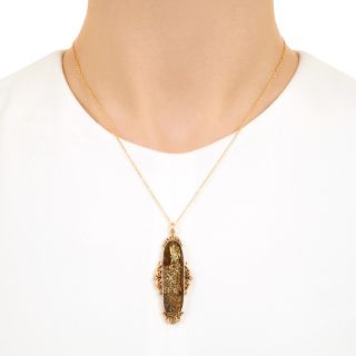 Victorian Gold In Quartz Pendant