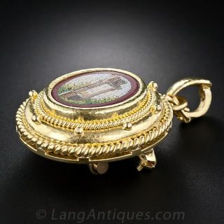 Victorian "Grand Tour" Micro-Mosaic Brooch/Enhancer by Elizabeth Locke