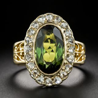 Victorian Green Tourmaline and Diamond Ring - 3