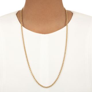 Victorian Handmade 18K Rolo Chain, 26 1/2 Inches