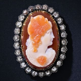 Victorian Hard Stone Cameo and Diamond Bracelet/Pendant - 13