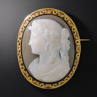 Victorian Hardstone Cameo Brooch - 3
