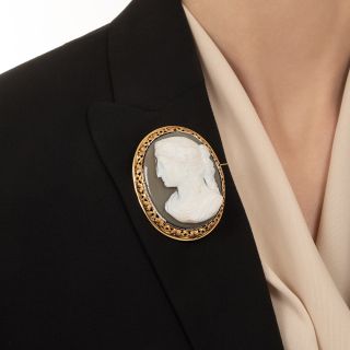 Victorian Hardstone Cameo Brooch