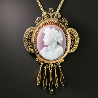 Victorian Hardstone Cameo Brooch/Pendant - 1