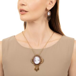 Victorian Hardstone Cameo Brooch/Pendant