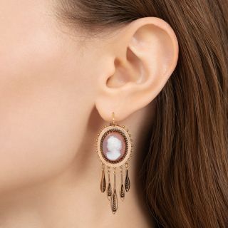 Victorian Hardstone Cameo Earrings