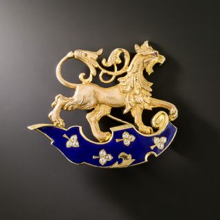 Victorian Heraldic Lion Brooch - 3