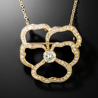 Victorian-Inspired Diamond Pansy Pendant/Brooch - 2