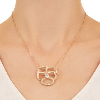 Victorian-Inspired Diamond Pansy Pendant/Brooch