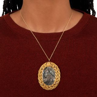 Victorian Labradorite Cameo Pendant