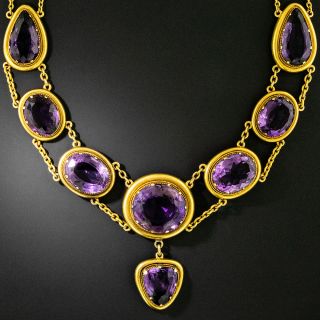 Victorian Large Amethyst 18K Necklace - 2