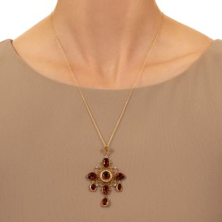 Victorian Madeira Citrine Pendant Necklace