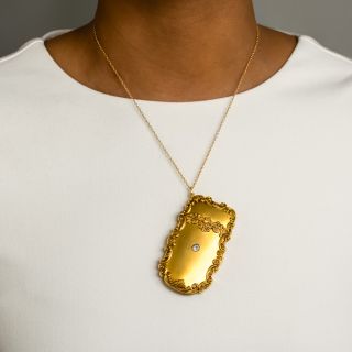 Victorian Match Safe with Diamond Pendant